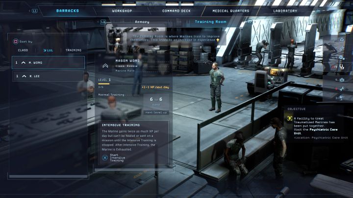 4 - Aliens Dark Descent: USS Otago Command Center - Base management - Aliens Dark Descent Guide