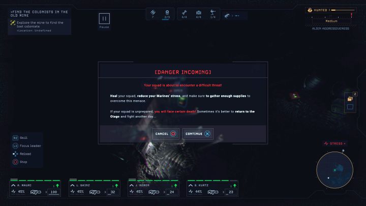 A warning will be issued to you about an upcoming tough battle, similar to the one seen before the confrontation with the Crusher which took place in the earlier part of the mission - Aliens Dark Descent: How to beat Alien Queen in Dead Hills? - Bosses - Aliens Dark Descent Guide