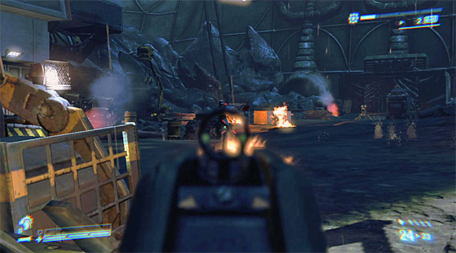 As soon as the mission begins, run to the covers to attack the Weyland-Yutani mercenaries - Get to the FTL ship and stop it from launching - Mission 10: Derelict Reclaimed - Aliens: Colonial Marines - Game Guide and Walkthrough