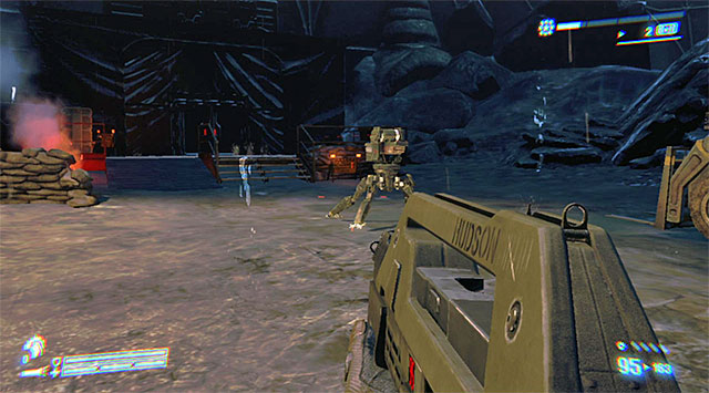 When the fighting is over, check the area for collectibles (there should be a full set or armor somewhere there), then follow your teammates towards the building pictured above - Get to the FTL ship and stop it from launching - Mission 10: Derelict Reclaimed - Aliens: Colonial Marines - Game Guide and Walkthrough