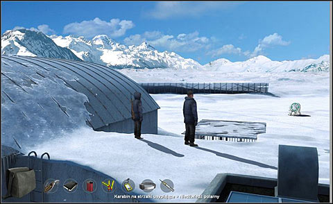 After appraising the situation, open your backpack and load the riffle with sedative needles - Stun the bear and perform standard actions - Day 1 - Alpha Polaris - Game Guide and Walkthrough