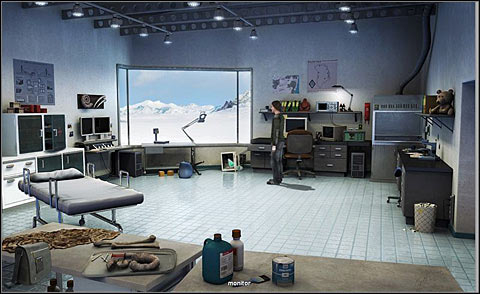 Being in the lab, take a closer look at a wrecked monitor and a chair next to the window - Investigate the situation - Day 4 - Alpha Polaris - Game Guide and Walkthrough