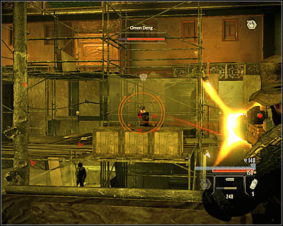 Prepare a good weapon, as you will have the chance to damage Deng for the first time - Walkthrough - Taipei - Stop Omen Deng at Memorial Rally - Walkthrough - Taipei - Alpha Protocol: The Espionage RPG - Game Guide and Walkthrough