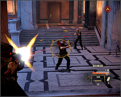 Enter the room and a timer will start - you will have three minutes to disarm both bombs - Walkthrough - Rome - Intercept Marburg at Museum of Art - Walkthrough - Rome - Alpha Protocol: The Espionage RPG - Game Guide and Walkthrough