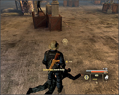 Go down the stairs and analyse the body of the man who has been interrogated (press SPACE) - Walkthrough - Rome - Investigate Delivery at Warehouse - Walkthrough - Rome - Alpha Protocol: The Espionage RPG - Game Guide and Walkthrough