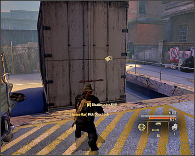 The mission begins nearby the warehouse entrance (M13, 1) and first of all you should take care of the two guards patrolling the parking lot - Walkthrough - Rome - Investigate Delivery at Warehouse - Walkthrough - Rome - Alpha Protocol: The Espionage RPG - Game Guide and Walkthrough