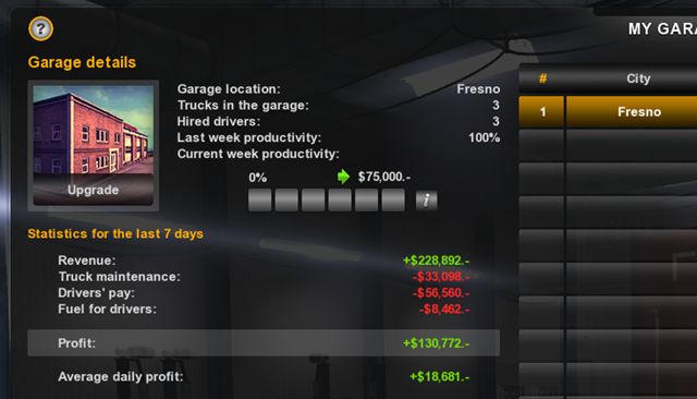 To provide additional space, extend your own garage (click on modernize in your garage manager) - Owner of a company - Career - American Truck Simulator - Game Guide and Walkthrough