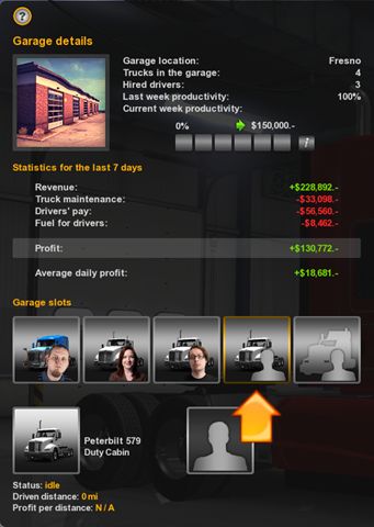 Bought trucks should not stand and wait in the garage - Owner of a company - Career - American Truck Simulator - Game Guide and Walkthrough