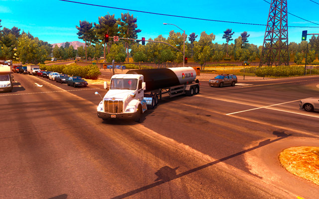 Therefore, you will avoid a collision with other vehicle standing on the next lane - Driving the truck; steering - Driving your truck across the States - American Truck Simulator - Game Guide and Walkthrough