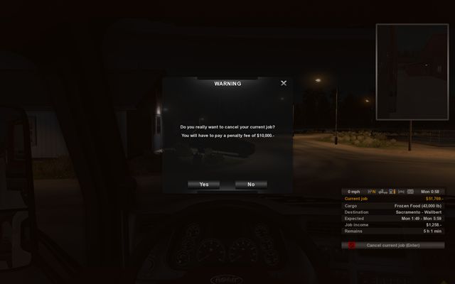 Think twice before you pick an order - Cancelling order and fines - Job market - American Truck Simulator - Game Guide and Walkthrough