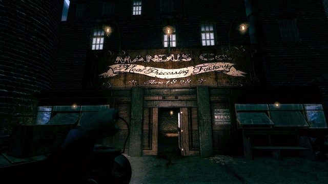 The factory entrance. - The Factory | Walkthrough - Walkthrough - Amnesia: A Machine for Pigs Game Guide