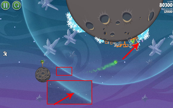 The second bird you need to send all the way to the end - Level 2-18 - Cold Cuts - Angry Birds Space - Game Guide and Walkthrough