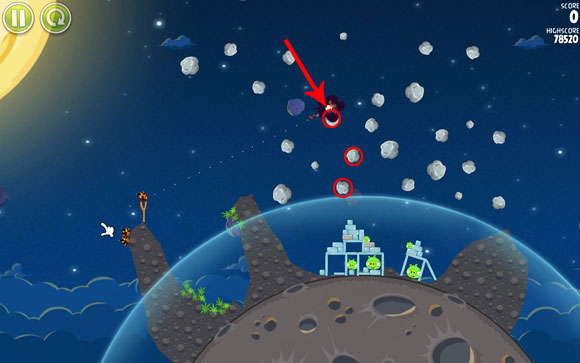 You can also try to push the other asteroid - in a straight line of the same flight path - gaining three