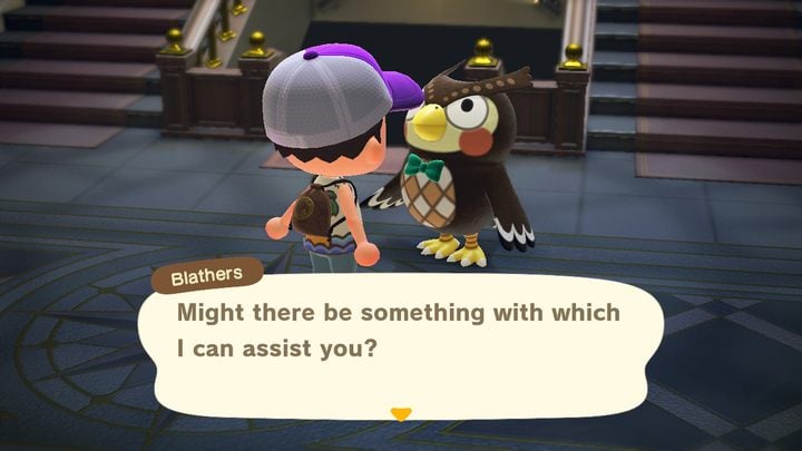 Heres Blathers. - ACNH: Blathers - what does he do? where to find? - Characters staying on the island - Animal Crossing New Horizons Guide