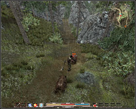 When you will be inside (M2B, 1) find your well known miner (M2B, 2) and speak with him #1, offer him your help - Quests | South Stewark Side Quests - South Stewark - Arcania: Gothic 4 Game Guide