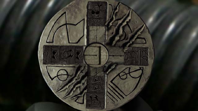 From the right arm move three squares to the top, one to the left arm and one (this with right pattern) to the bottom - Opening the towers entrance - Fourth tower - Armikrog - Game Guide and Walkthrough