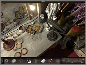 Inside she has to turn on the light (the switch is on the right side of the door) then she examines the left side of the desk (close up) where, after pressing the green button on the phone she listens to a recorded message - Paris, France, April 15-17, 2008 - Moulin Rouge - April 15-17, 2008 - Art of Murder: Hunt For The Puppeteer - Game Guide and Walkthrough