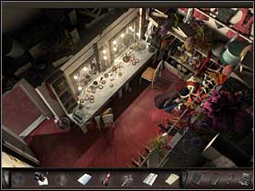 Between the desk (left) and the outfits (on the right) there is a drawer - Paris, France, April 15-17, 2008 - Moulin Rouge - April 15-17, 2008 - Art of Murder: Hunt For The Puppeteer - Game Guide and Walkthrough