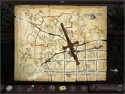 There is a spot in the hilt (more or less in the middle) where the key should be placed (no comments this time, just drag the key onto the symbol on the dagger) - Paris, France, April 23, 2008 - Montmartre Cemetery - part 2 - April 23, 2008 - Art of Murder: Hunt For The Puppeteer - Game Guide and Walkthrough