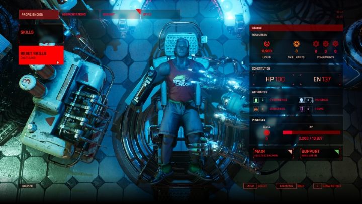 Inside, interact with the chair and open the Proficiencies tab - The Ascent: Proficiencies reset - is it possible? - FAQ - The Ascent Guide