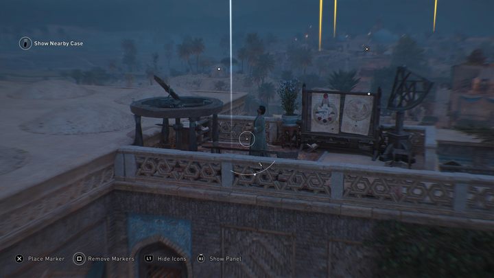 The mentioned scholar can be found on the roof of the right wing of the building (looking from the entrance) - AC Mirage: How to get to the chest in the House of Wisdom? - AC Mirage: FAQ - AC Mirage Guide