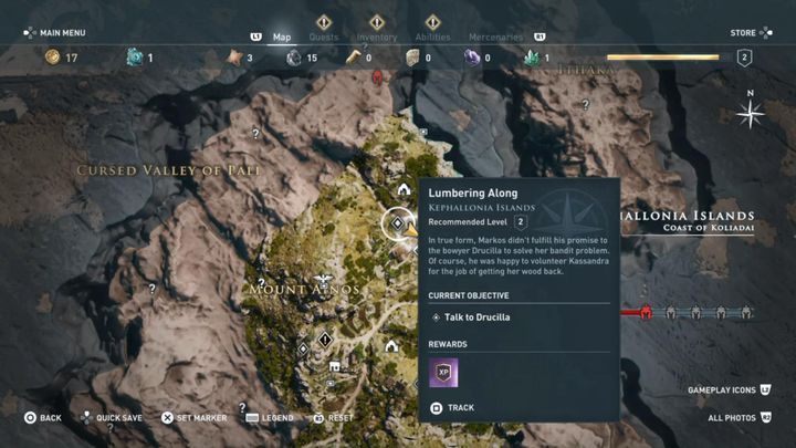 Mission start - AC Odyssey: Kephallonia Islands, Side Quests - Side Quests - Assassins Creed Odyssey Guide