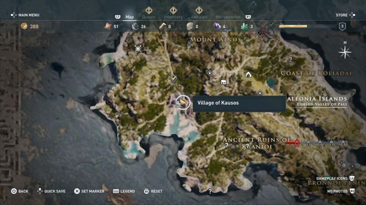 Mission start: Kausos village, after freeing the hostages - AC Odyssey: Kephallonia Islands, Side Quests - Side Quests - Assassins Creed Odyssey Guide