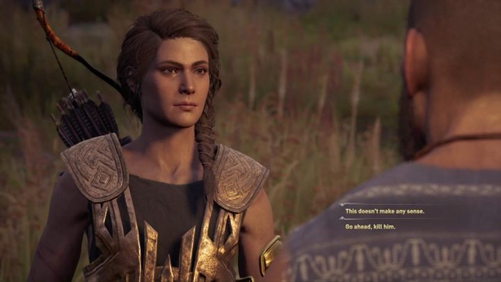 You can let Heitor kill the mercenary or tell him it makes no sense - AC Odyssey: Attika, Side Quests - Side Quests - Assassins Creed Odyssey Guide