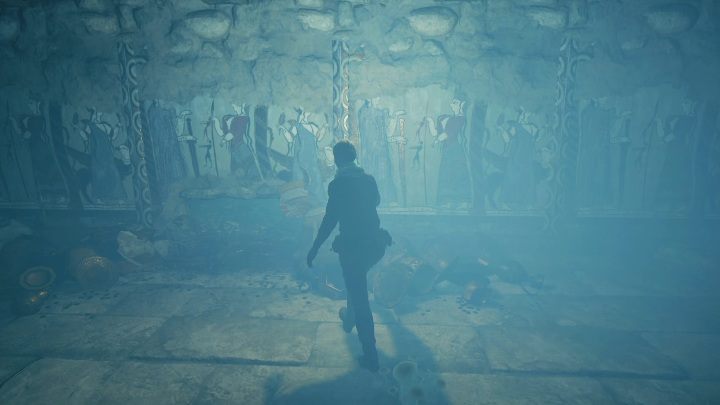 When you enter a room with a hole in the floor, turn right and break the vases that lie there - AC Odyssey Fate of Atlantis: Three Symbols Entombed - Prologue - Assassins Creed Odyssey Guide