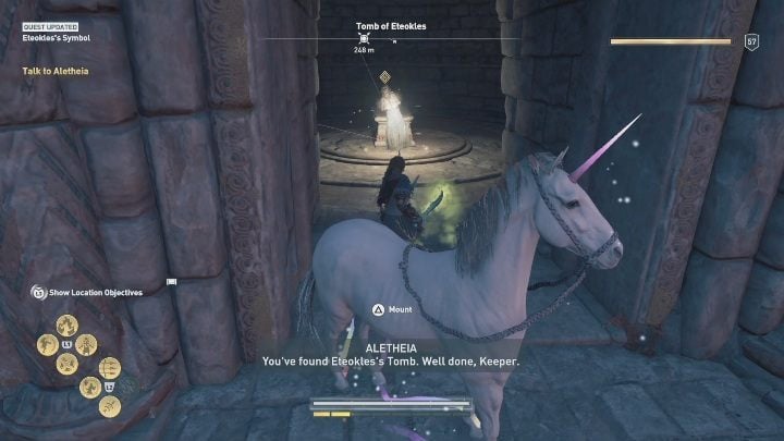 Aletheia is also waiting for you in the tomb of Eteokles - AC Odyssey Fate of Atlantis: Three Symbols Entombed - Prologue - Assassins Creed Odyssey Guide