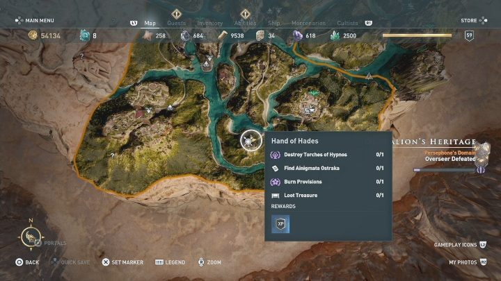 In Deukalions Heritage, there is a single Ainigmata Ostraka - AC Odyssey Fate of Atlantis: Deukalions Heritage, Fields of Elysium map - Episode 1 - Fields of Elysium - Assassins Creed Odyssey Guide