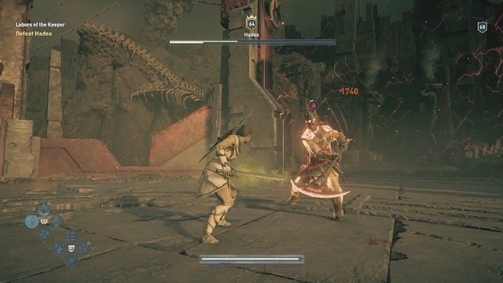 To quickly defeat Hades, you need to aim at his sides or back - AC Odyssey Fate of Atlantis: How to beat Hades? - Bosses - Assassins Creed Odyssey Guide