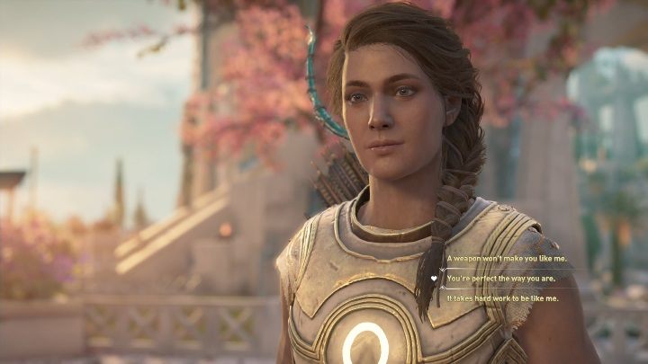 You can start hitting on a woman right from the first conversation - just click on the dialogue with the heart icon - AC Odyssey Fate of Atlantis: Elpis, Romance - Romances - Assassins Creed Odyssey Guide