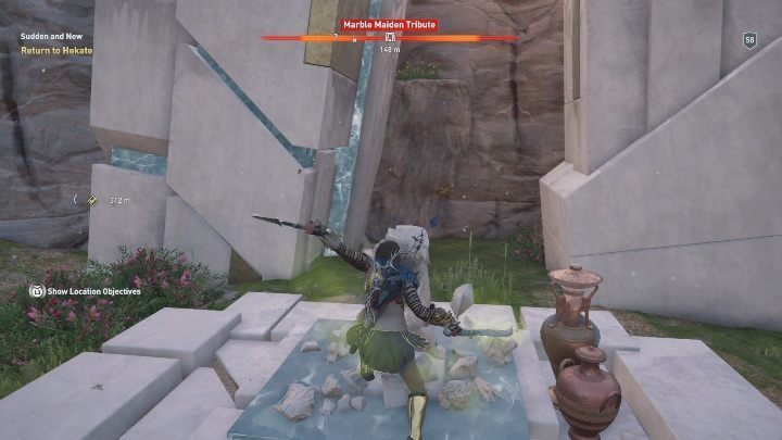 The next Marble Maiden Tribute is found north from Dead Heroes Haven - AC Odyssey Fate of Atlantis: Pheraias Retreat, Marble Maiden Tribute - Marble Maiden Tribute - Assassins Creed Odyssey Guide