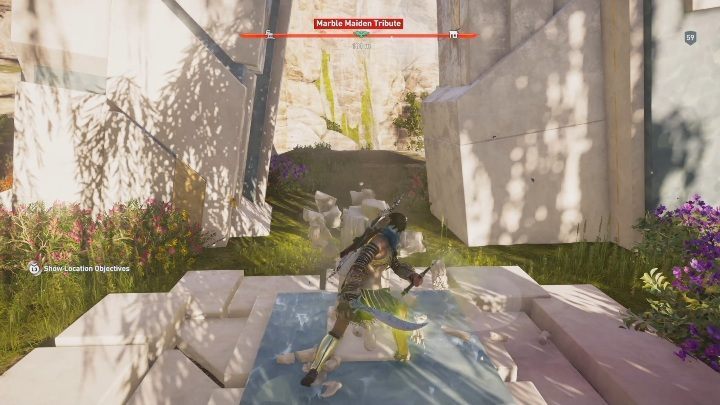 The statue is found west from Stromas High Peak - AC Odyssey Fate of Atlantis: Pheraias Retreat, Marble Maiden Tribute - Marble Maiden Tribute - Assassins Creed Odyssey Guide