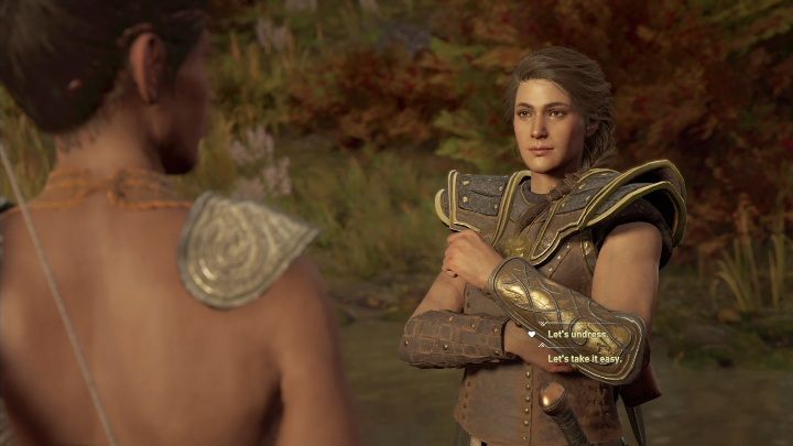 During the conversation you will be able to launch the romance - AC Odyssey: Thyia - Romance - Romances - Assassins Creed Odyssey Guide