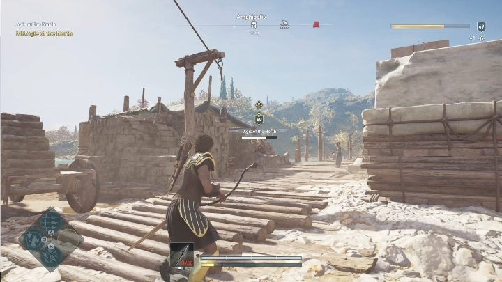 Agis of the North has the ability to heal, additionally uses a long melee weapon - AC Odyssey Legacy of the first blade: Side Quests - Episode 1 - Side Quests - Assassins Creed Odyssey Guide
