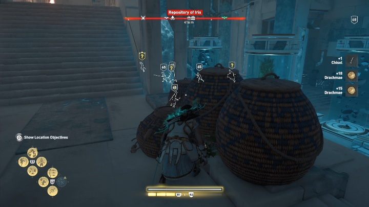 Eliminate all the enemies before you start exploring the location - AC Odyssey Fate of Atlantis: Repository of Iris, Archives - Archives - Assassins Creed Odyssey Guide