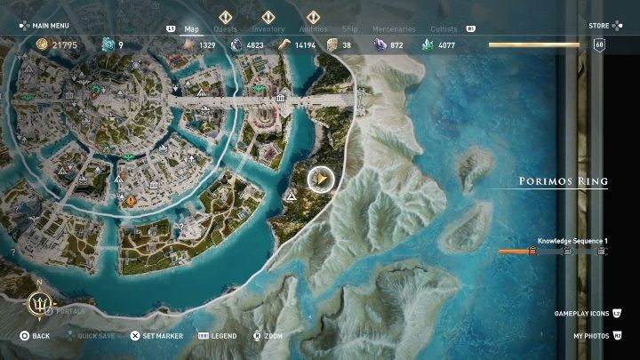 This place is situated in the eastern part of Porimos Ring - AC Odyssey Fate of Atlantis: Insight of Blessings, Perception of Hermes - Perception of Hermes - Assassins Creed Odyssey Guide