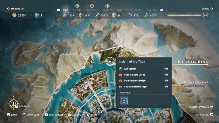 This location is in the northern part of Porimos Ring - AC Odyssey Fate of Atlantis: Insight of the Titan, Perception of Hermes - Perception of Hermes - Assassins Creed Odyssey Guide