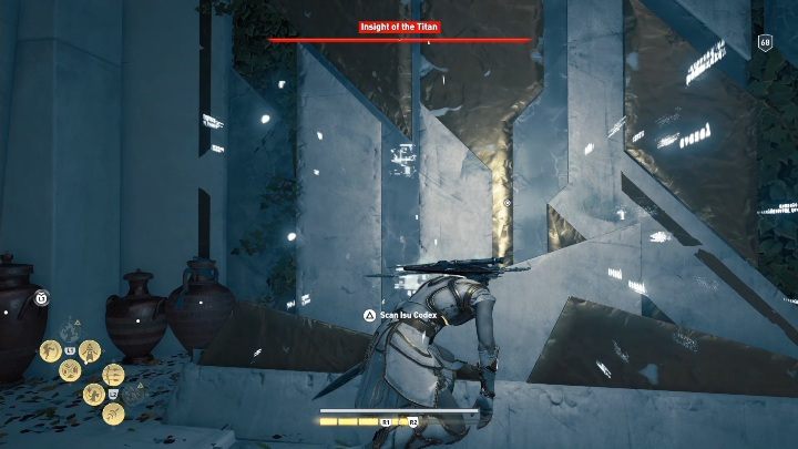 An Isu codex t is on the left side of the room - AC Odyssey Fate of Atlantis: Insight of the Titan, Perception of Hermes - Perception of Hermes - Assassins Creed Odyssey Guide