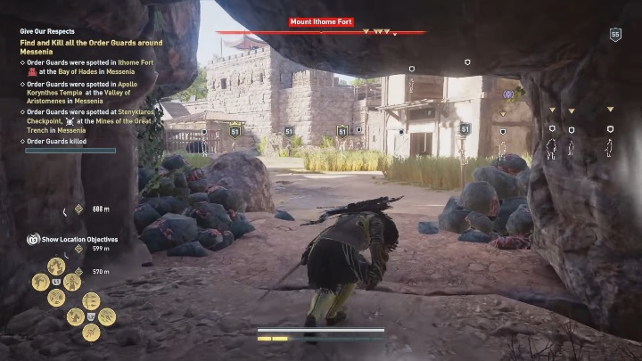Your objective is to defeat Order Guards in Ithome Fort, in Apollo Korynthos Temple, and in Stenyklares Checkpoint - AC Odyssey Legacy of the first blade: Side Quests - Episode 3 - Side Quests - Assassins Creed Odyssey Guide