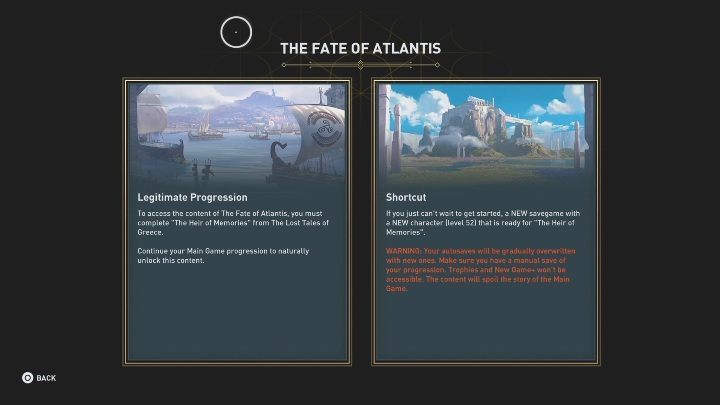 However, there is a faster way of visiting Atlantis - AC Odyssey Fate of Atlantis: Can I play the DLC without completing the main storyline? - FAQ - Assassins Creed Odyssey Guide