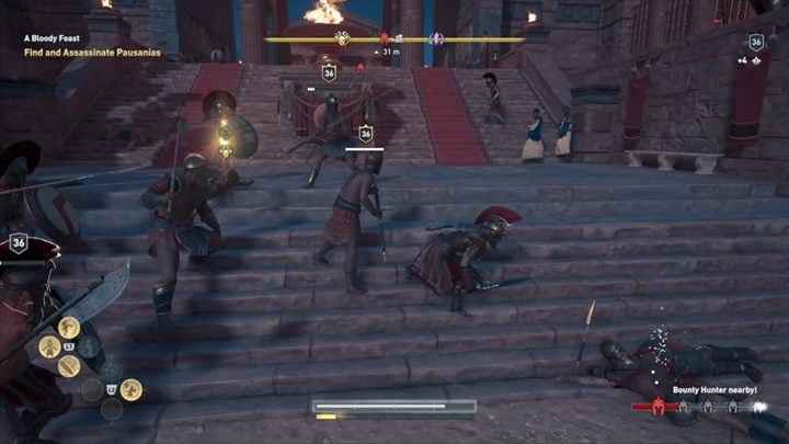 You have to find and kill Pausanias, which may not be so easy, as he can be guarded by a real army of soldiers - AC Odyssey: Important choices in Chapter 7 - Important choices - Assassins Creed Odyssey Guide