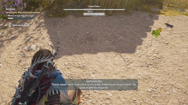 Once you talked to the farmer, travel with him to search for clues - The Image of Faith - Side Quests in Assassins Creed Odyssey - Free DLC Side Quests - Assassins Creed Odyssey Guide