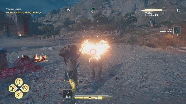 During the meeting, the thugs will attack the woman - A Poets Legacy - Side Quests in Assassins Creed Odyssey - Free DLC Side Quests - Assassins Creed Odyssey Guide