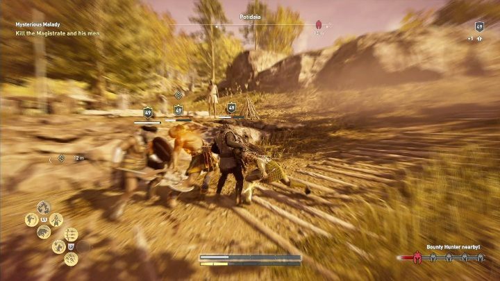 During the conversation you will have an opportunity to make a choice, you can attack the chosen character - Magistrate or Doctor - AC Odyssey Legacy of the first blade: Hunting the Huntsman - Episode 1 - Assassins Creed Odyssey Guide