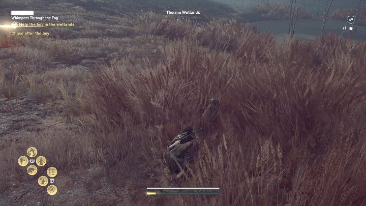 When you finish the investigation you will hear the boy - AC Odyssey Legacy of the first blade: Hunting the Huntsman - Episode 1 - Assassins Creed Odyssey Guide