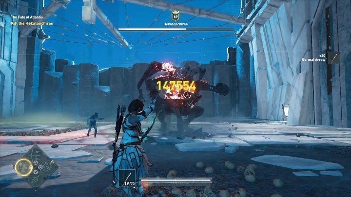 Fire arrows work pretty well on this monstrosity - AC Odyssey: The Fate of Atlantis - Episode 3 - Judgement of Atlantis - Assassins Creed Odyssey Guide