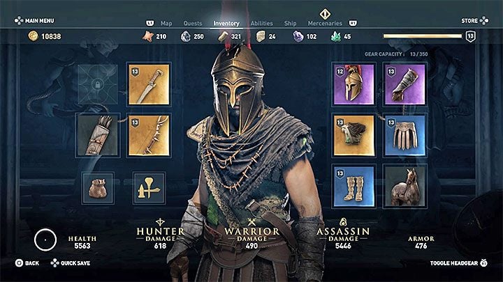 Level and stats of your items are also important in your preparations for a fight - AC Odyssey: Combat guide - Tips - Assassins Creed Odyssey Guide